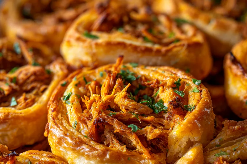 Cooking process for Savory Pork Puff Pastries