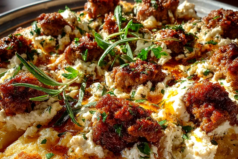 Cooking process for Savory Sausage Ricotta Pizza