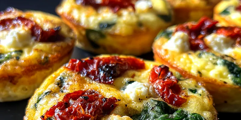 Delicious Savory Spinach Feta Muffins served on a plate