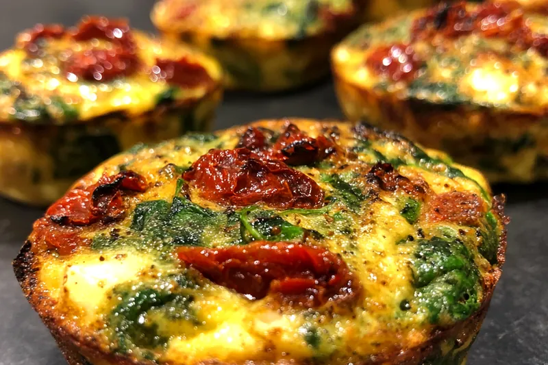 Fresh ingredients for Savory Spinach Feta Muffins