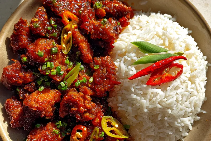 Cooking process for Spicy Glazed Chicken Delight