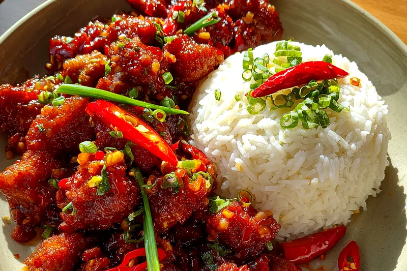 Fresh ingredients for Spicy Glazed Chicken Delight