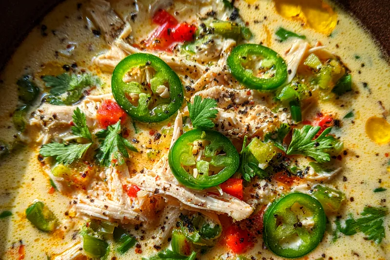 Cooking process for Spicy Jalapeño Chicken Soup