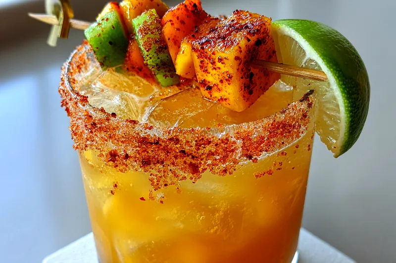 Fresh ingredients for Spicy Mango Margarita