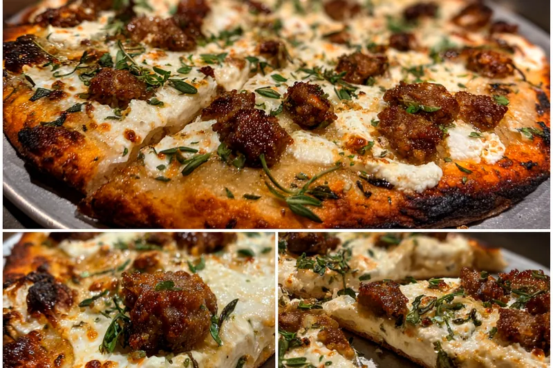 Fresh ingredients for Spicy Sausage Cheese Pizza