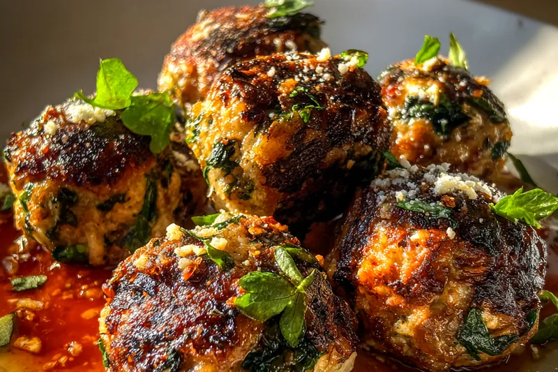 Fresh ingredients for Spinach Garlic Meatballs