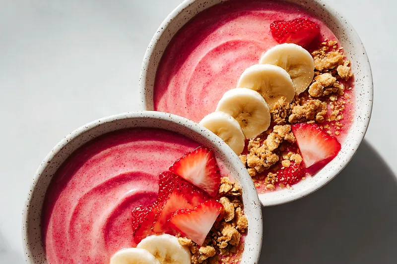 Cooking process for Strawberry Banana Smoothie Bowl