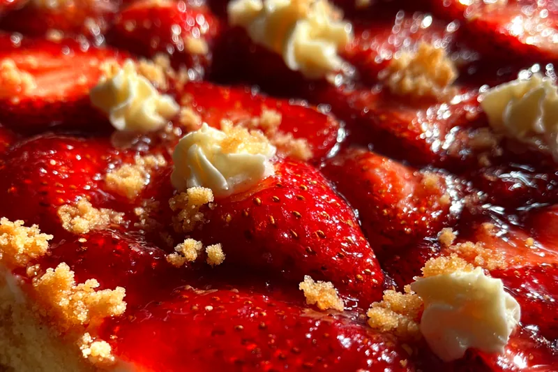 Cooking process for Strawberry Cheesecake Crumble Delight