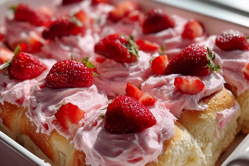 Cooking process for Strawberry Cinnamon Breakfast Rolls