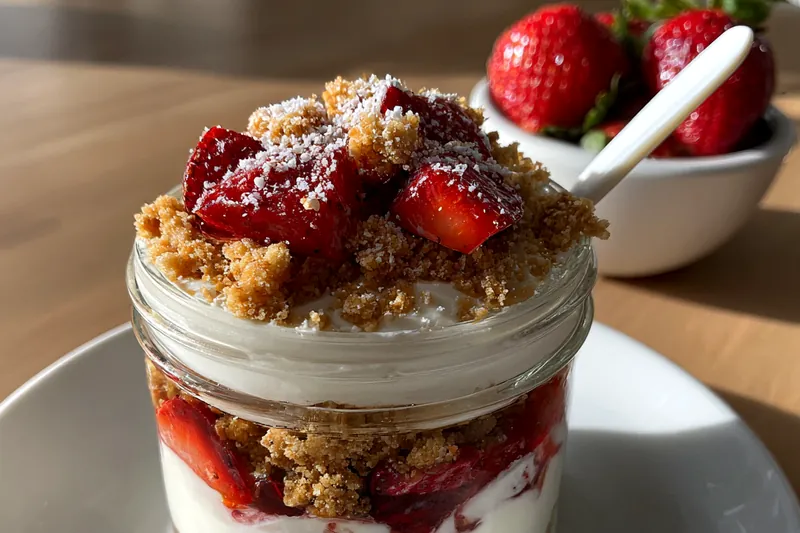 Cooking process for Strawberry Cream Jar Delight