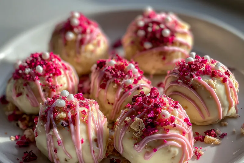 Cooking process for Strawberry Cream Truffles