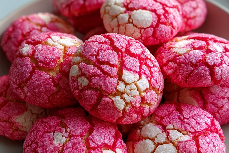 Fresh ingredients for Strawberry Crinkle Cookies Delight