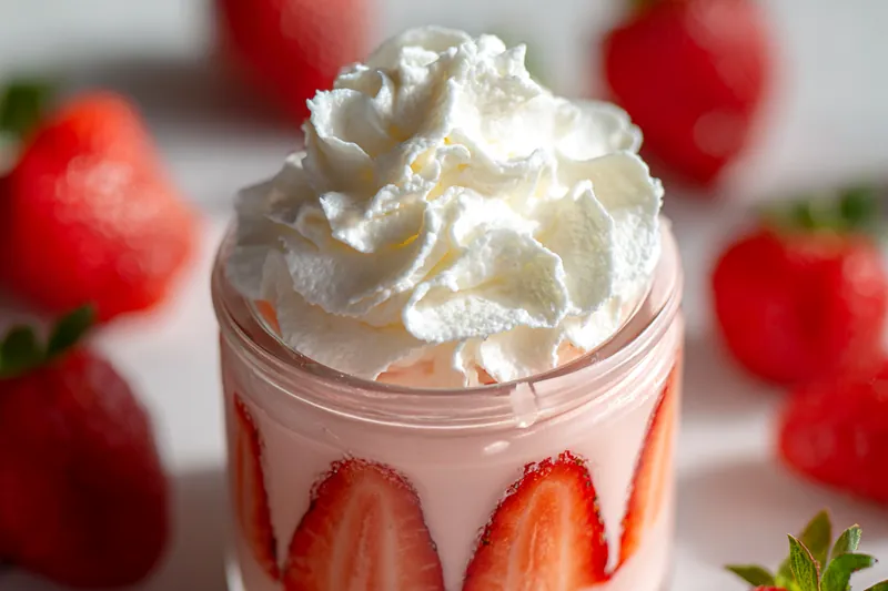 Fresh ingredients for Strawberry Mousse Delight