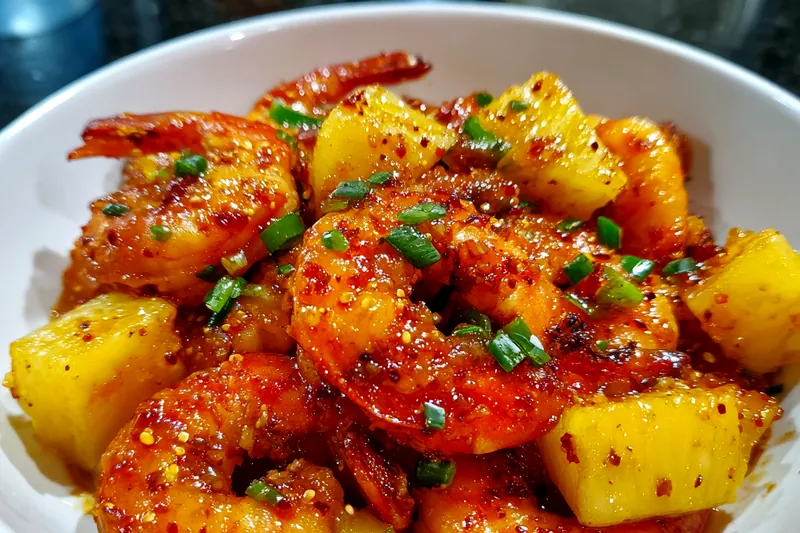 Fresh ingredients for Sweet Chili Shrimp Delight