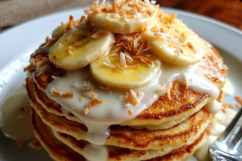 Cooking process for Sweet Coconut Banana Pancakes