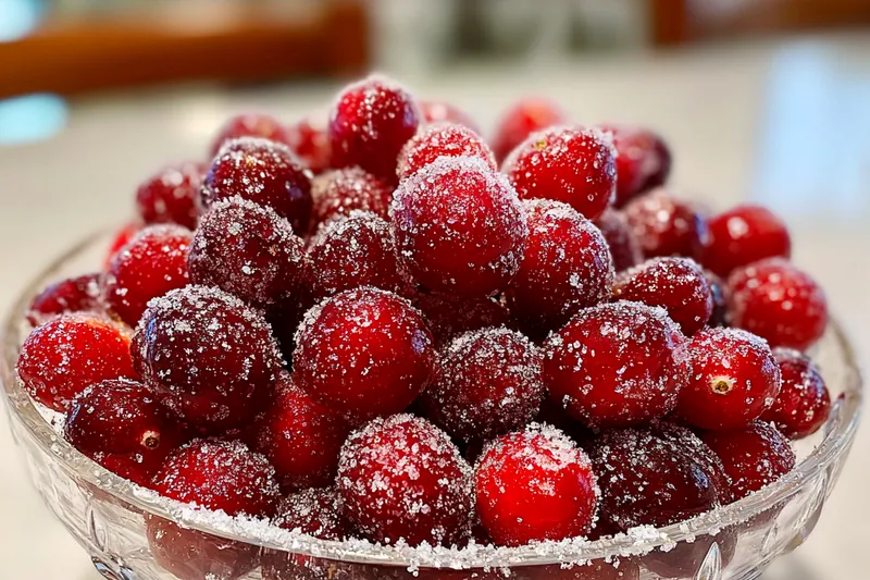 An array of fresh ingredients for Sweet Orange Cranberry Treats, including cranberries, oranges, and flour.