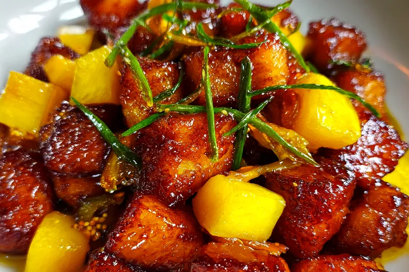 Fresh ingredients for Sweet Pineapple Chicken Delight