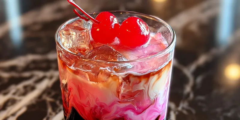 A beautifully presented Swirled Kahlua Delight in a glass, garnished with chocolate shavings, set against an elegant backdrop.