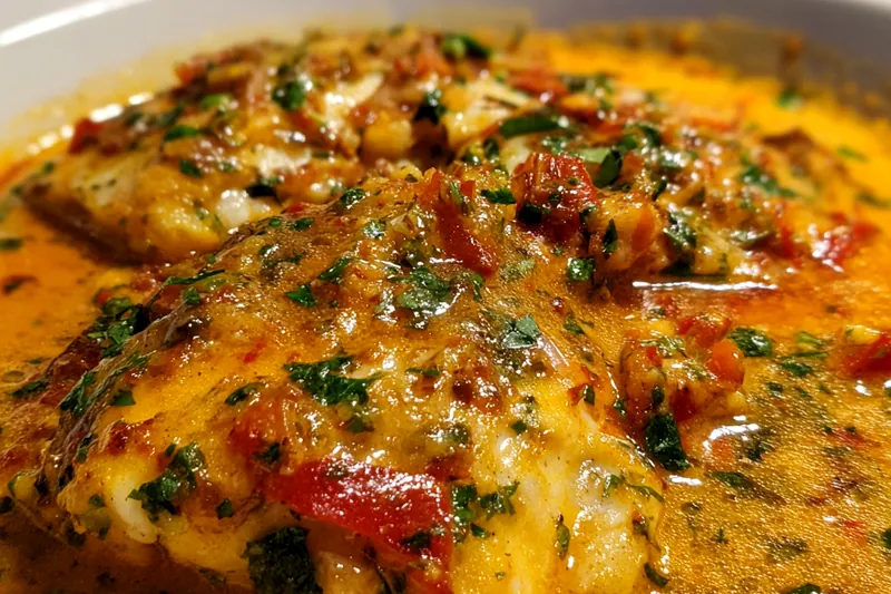 Cooking process for Tilapia in Creamy Pepper Sauce