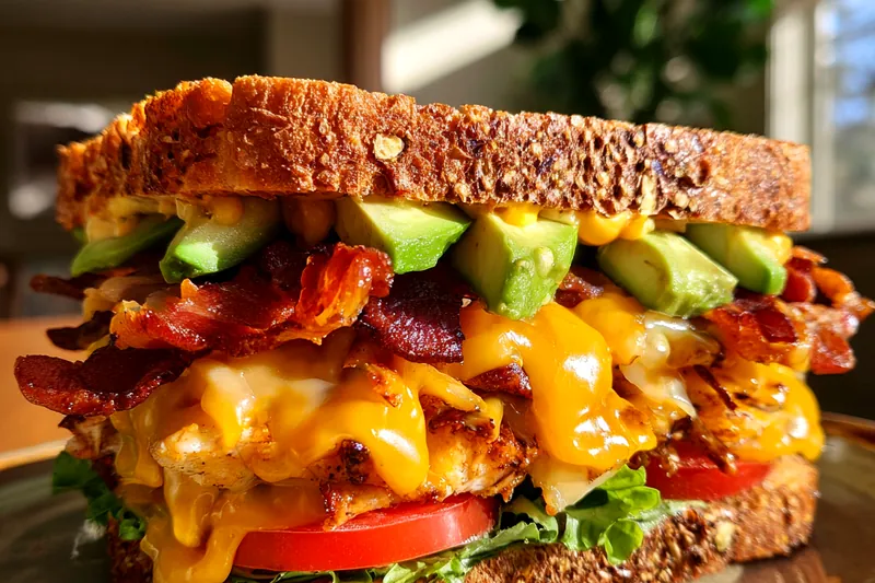 Cooking process for Ultimate Grilled Club Sandwich