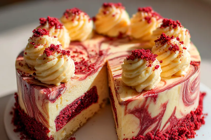 Cooking process for Velvety Swirl Cheesecake