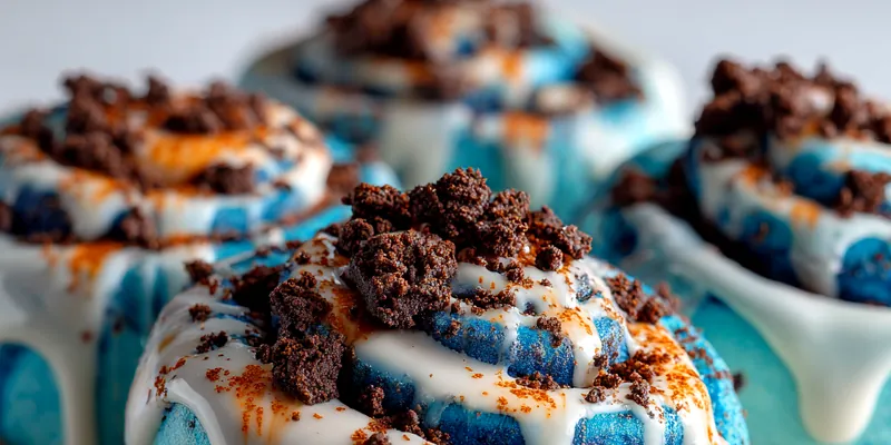 Delicious Vibrant Blue Cookie Rolls served on a plate