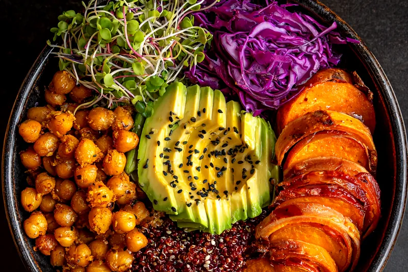 Cooking process for Vibrant Vegan Power Bowl