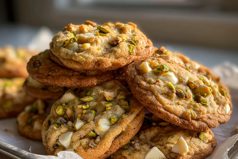Cooking process for White Chocolate Pistachio Cookies