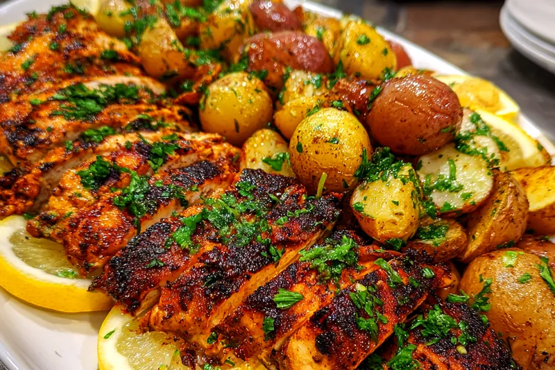 Fresh ingredients for Zesty Lemon Chicken Potatoes